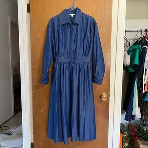 Large Nine West blue denim maxi dress
